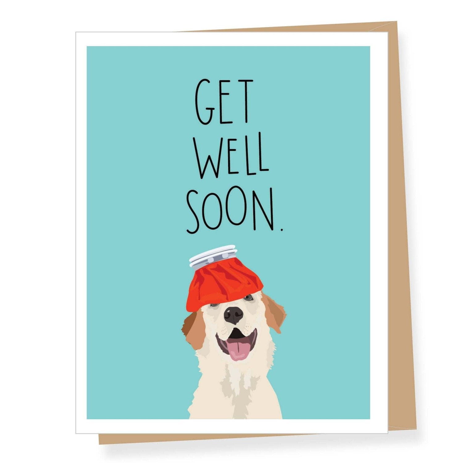 Ice Pack Dog Pawsitively Get Well Card - Jennie Dots
