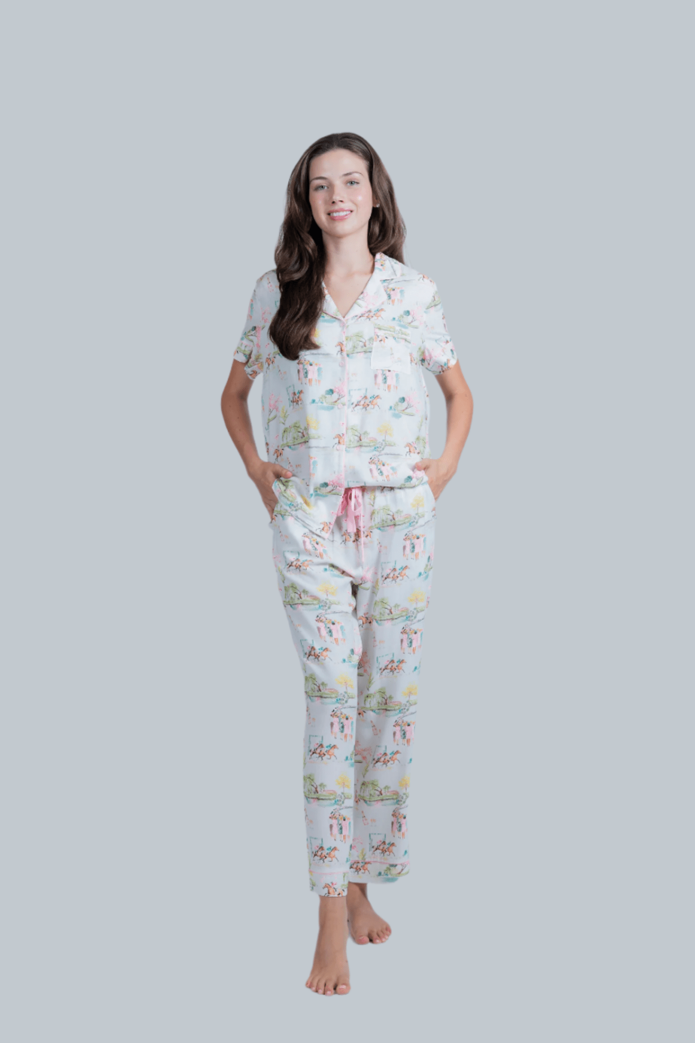 Imbali Charleston - Day at the Races 3/4 pant set - Jennie Dots