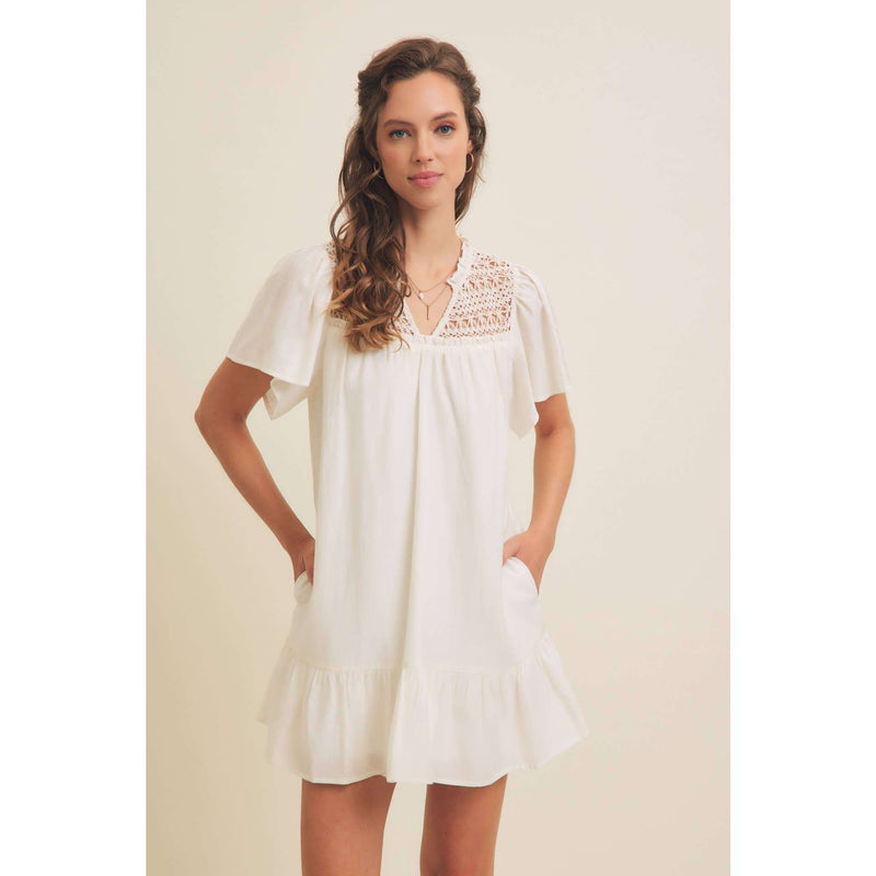In February Crochet Mini Dress - Jennie Dots