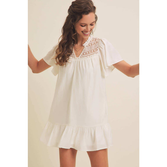 In February Crochet Mini Dress - Jennie Dots