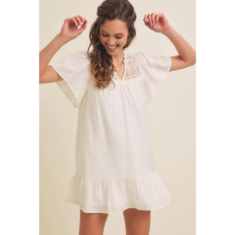 In February Crochet Mini Dress - Jennie Dots
