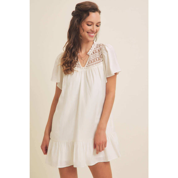 In February Crochet Mini Dress - Jennie Dots