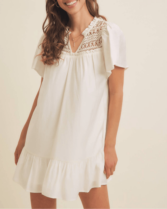 In February Crochet Mini Dress - Jennie Dots