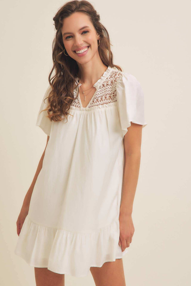 In February Crochet Mini Dress - Jennie Dots