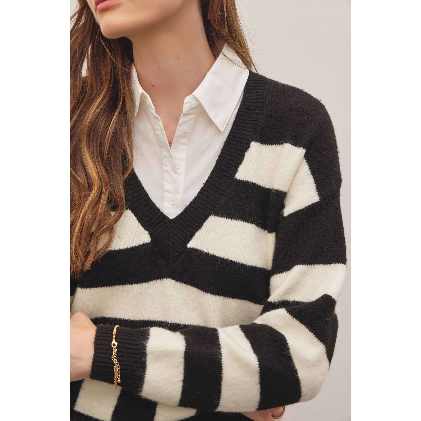 In February Mixed Media Soft Sweater Dress - Jennie Dots