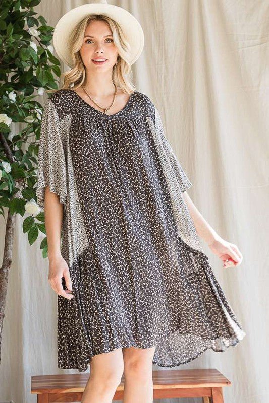 Jade by Jane Floral Print Ruffle Dress Plus - Jennie Dots