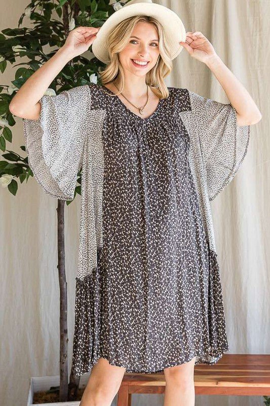 Jade by Jane Floral Print Ruffle Dress Plus - Jennie Dots