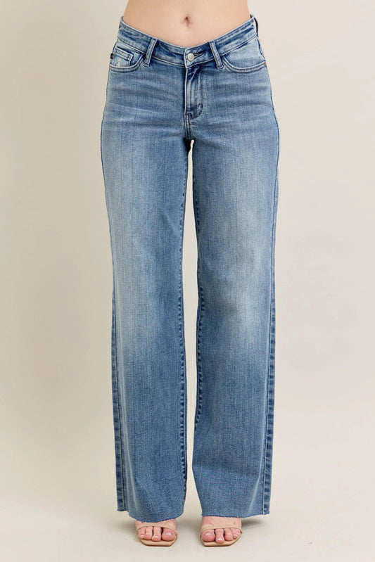 Plus Size Jeans | V-Front Jeans | Blue Baggy Jeans | Jennie Dots