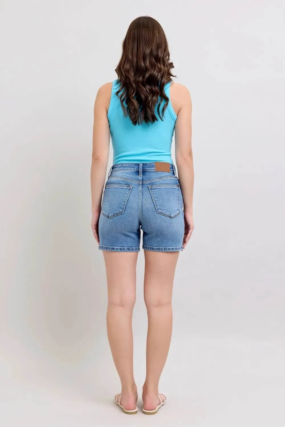 Judy Blue Size 2 Button Denim Shorts with Pockets - Jennie Dots