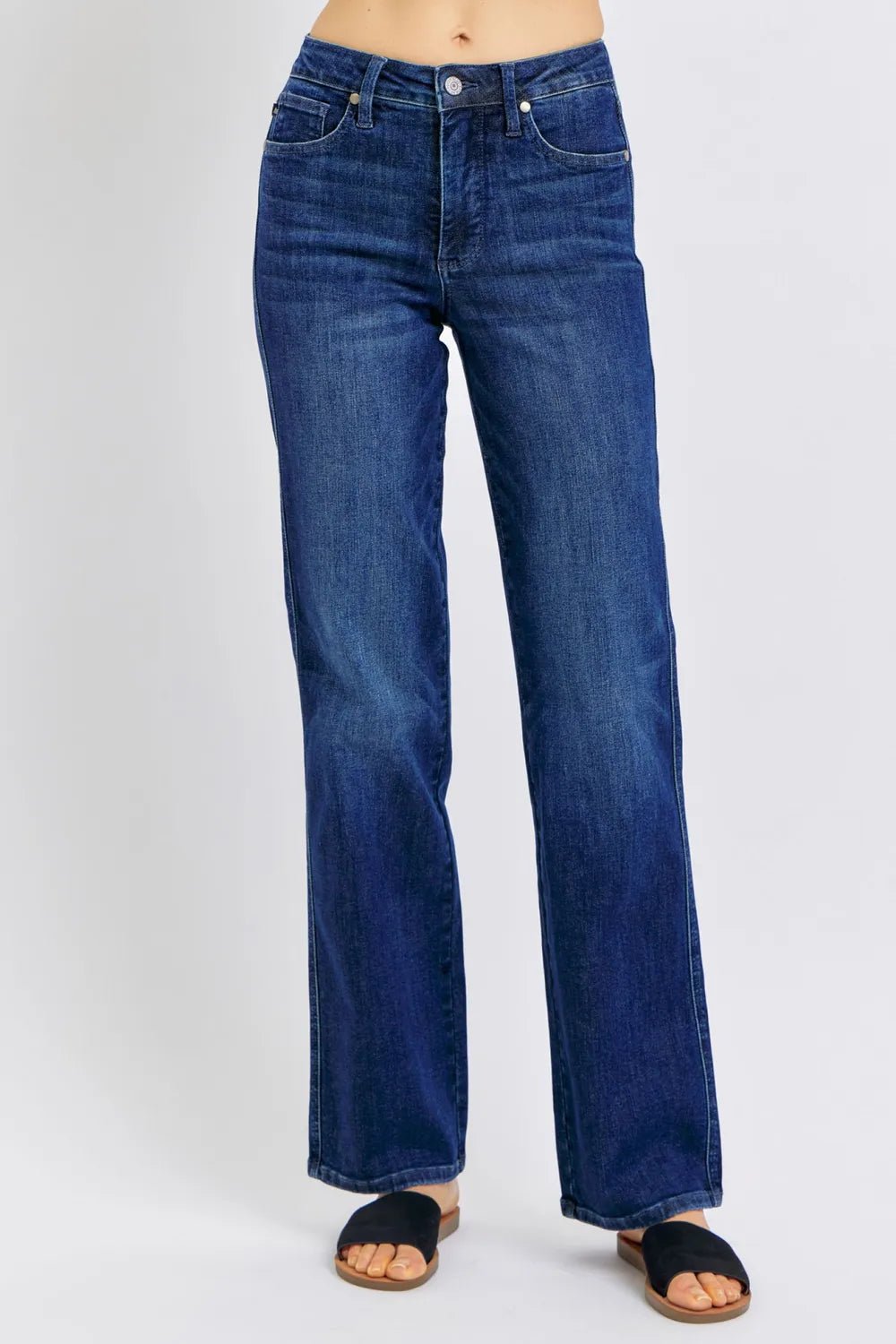 Judy Blue Tummy Control Straight Jeans - Jennie Dots
