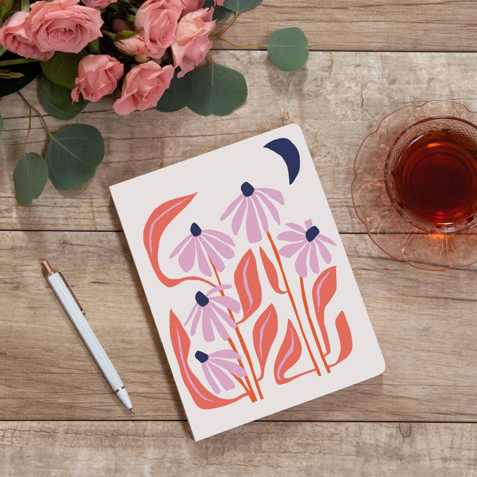 Keep Blossoming Medium Coptic - Bound Journal - Jennie Dots