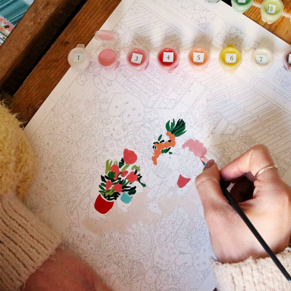 La Petite Épicerie - Paint by number kit - Flower Market - Jennie Dots