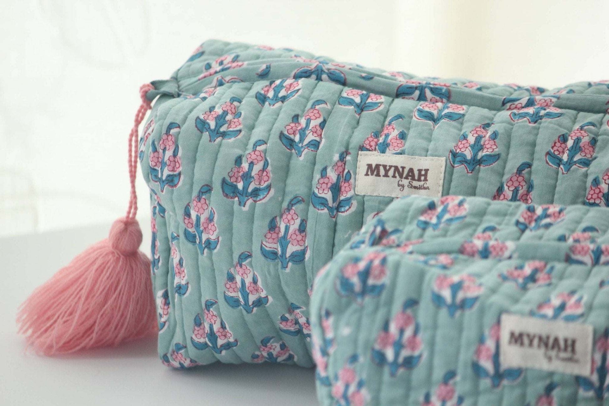 Large Eucalyptus floral travel/make up/organizer/ bag - Jennie Dots