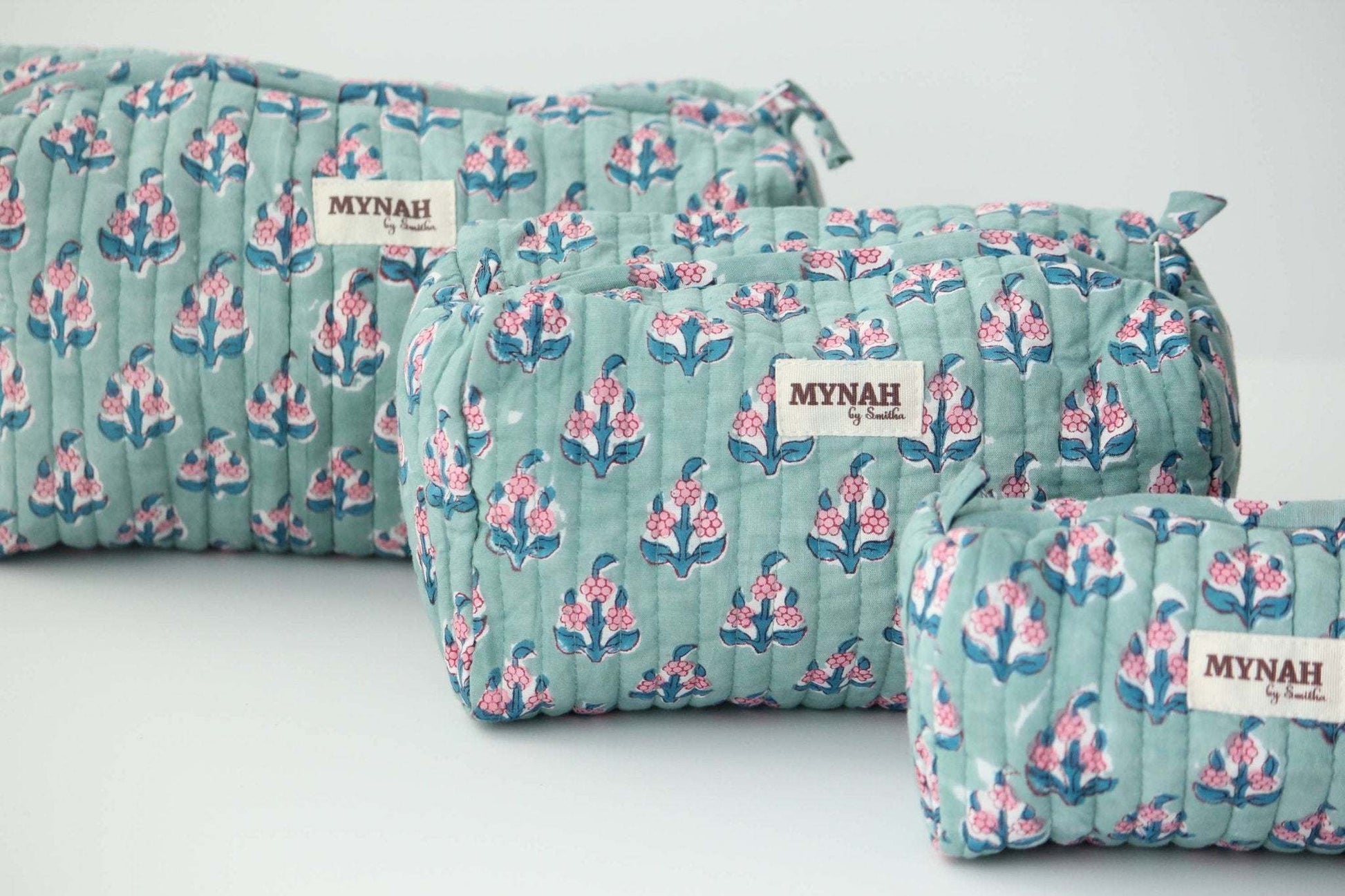 Large Eucalyptus floral travel/make up/organizer/ bag - Jennie Dots