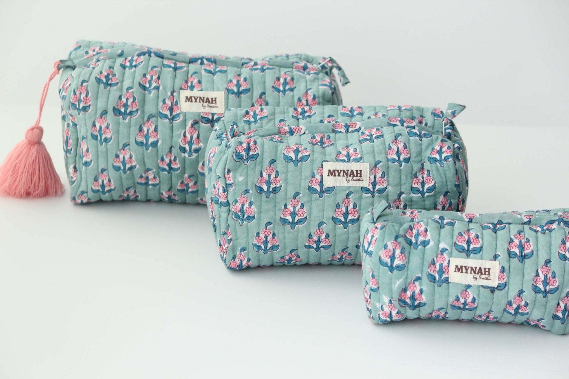 Large Eucalyptus floral travel/make up/organizer/ bag - Jennie Dots