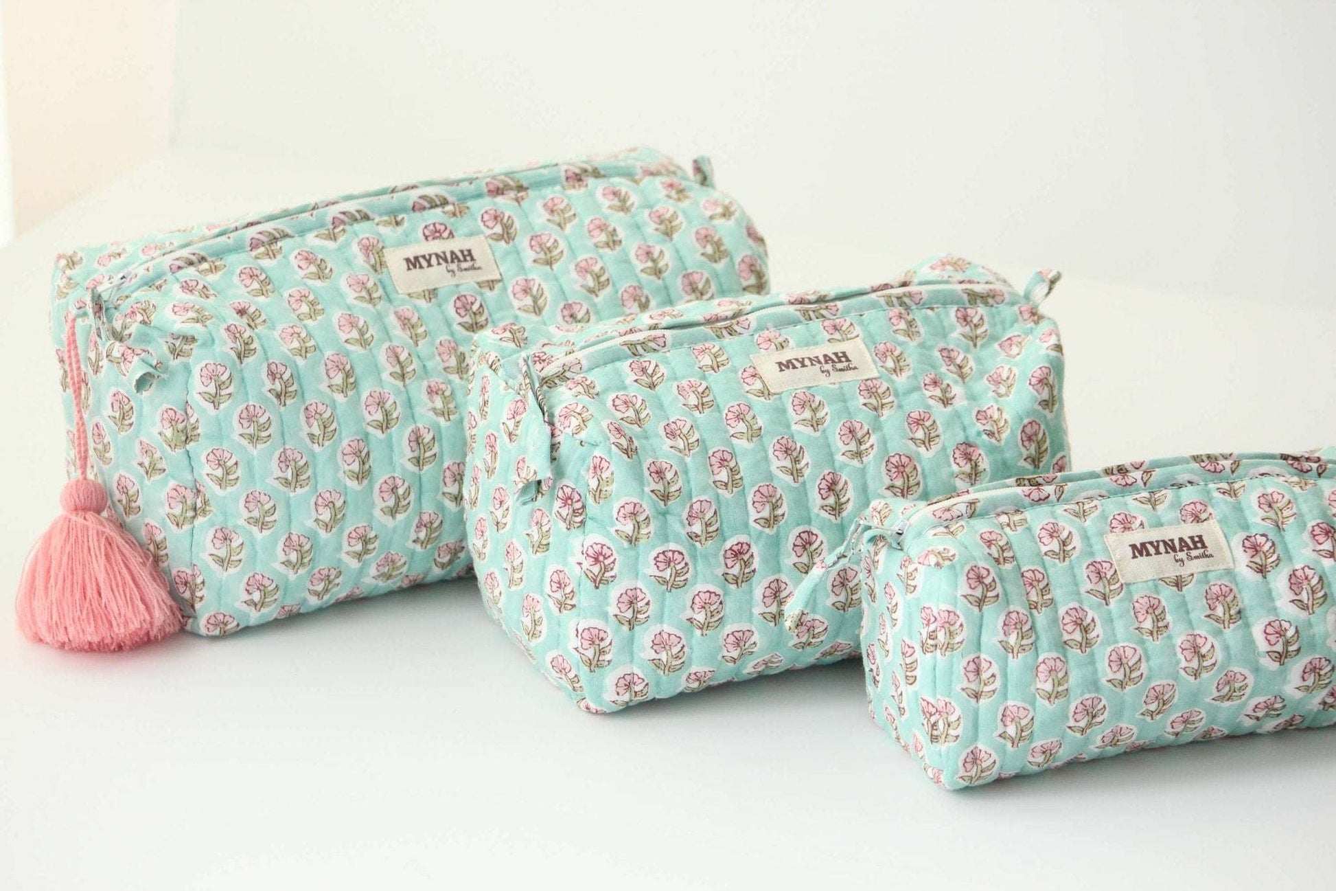 Large Mint cloud  travel/make up/organizer/wet bag - Jennie Dots