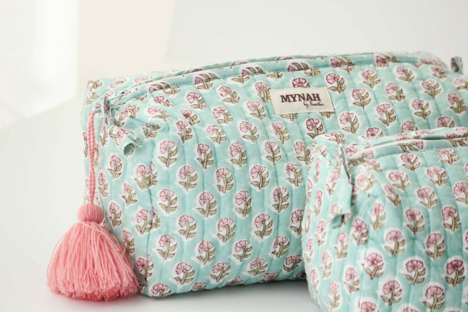 Large Mint cloud  travel/make up/organizer/wet bag - Jennie Dots