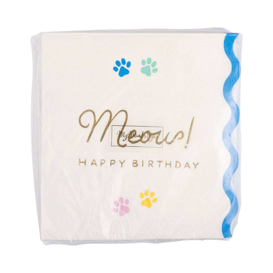 Meow Cocktail Napkin - Jennie Dots