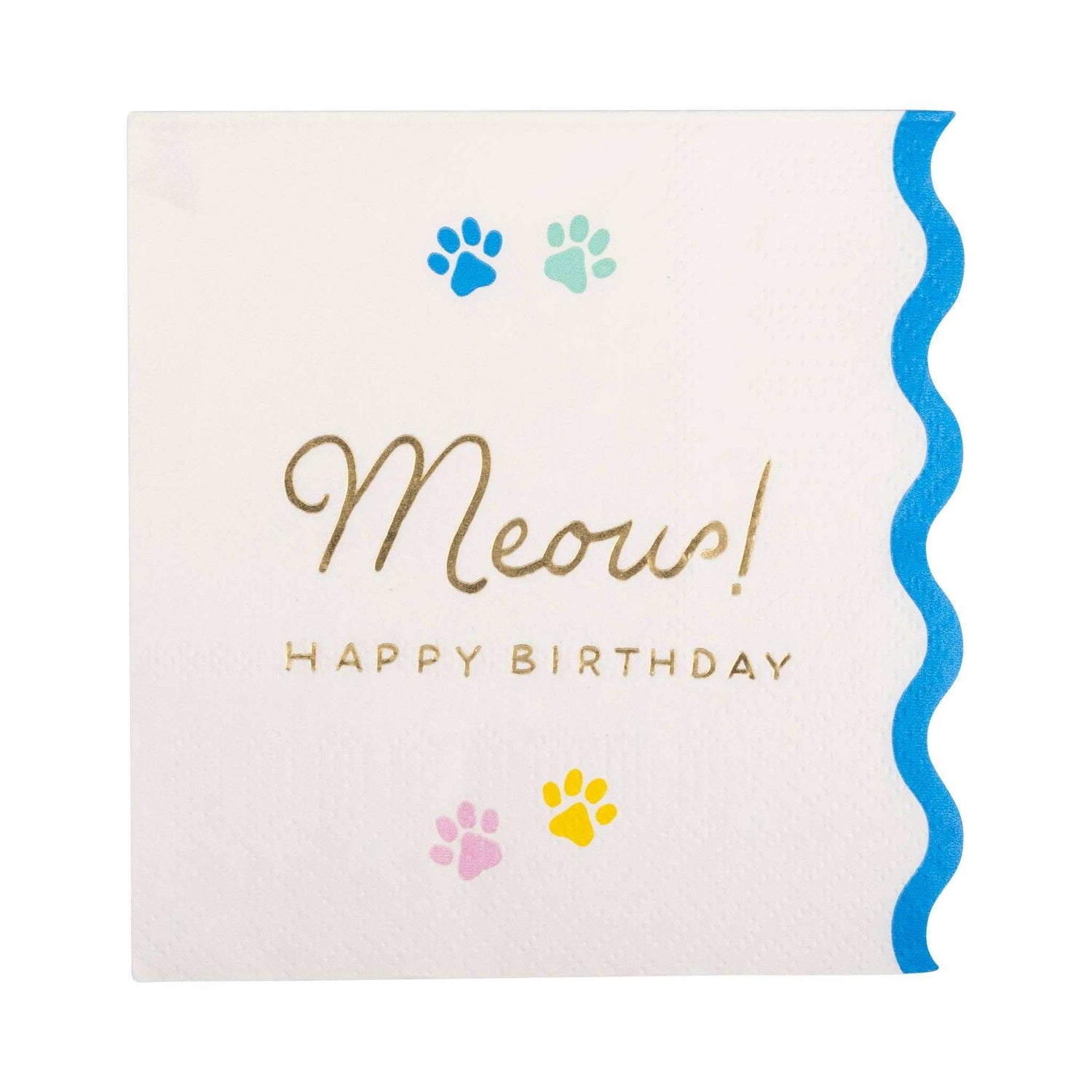 Meow Cocktail Napkin - Jennie Dots