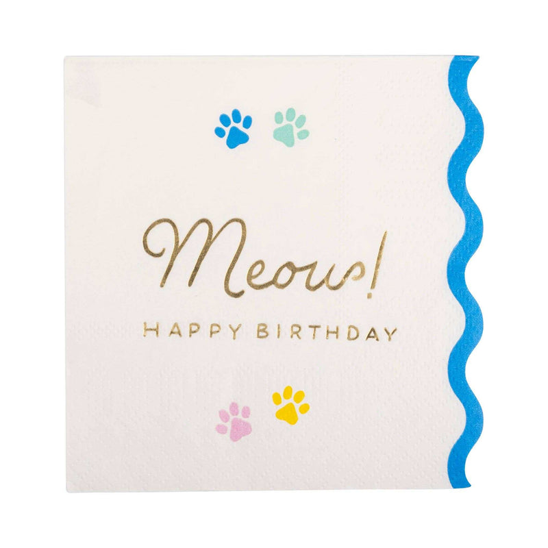 Meow Cocktail Napkin - Jennie Dots