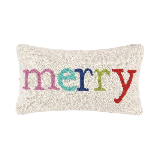 Merry Multi Christmas Hook Pillow - Jennie Dots