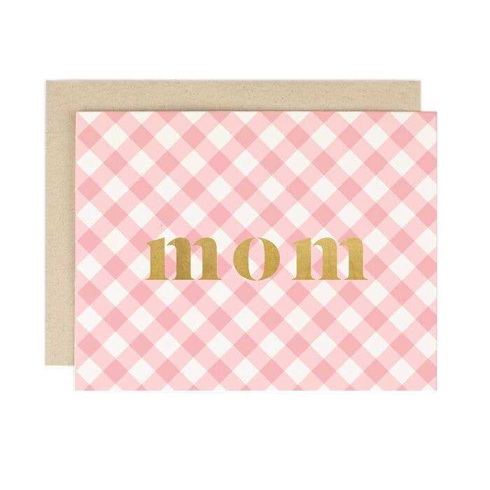 Mom Gingham Check Greeting Card - Jennie Dots