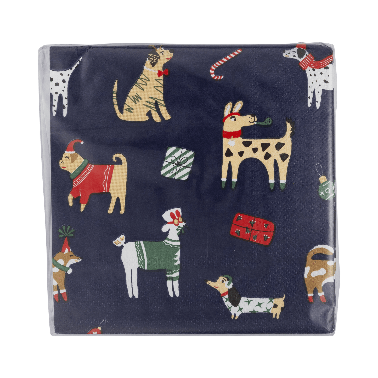 My Mind’s Eye - PLNP607 - Christmas Dogs Cocktail Napkin - Jennie Dots