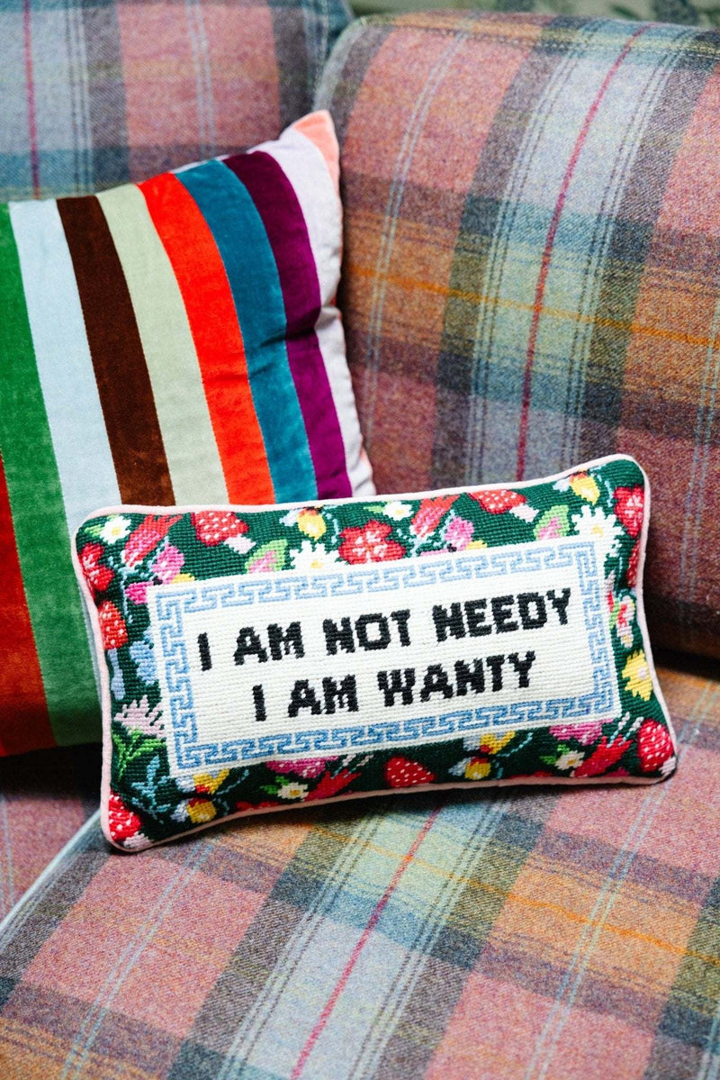 Not Needy Needlepoint Pillow - Jennie Dots