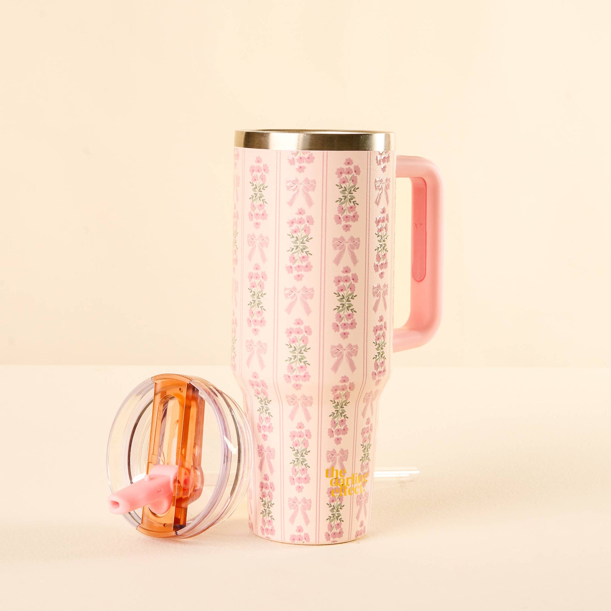 Oh So Fancy Pink - 40 oz Lifestyle Flip Straw Tumbler - Jennie Dots