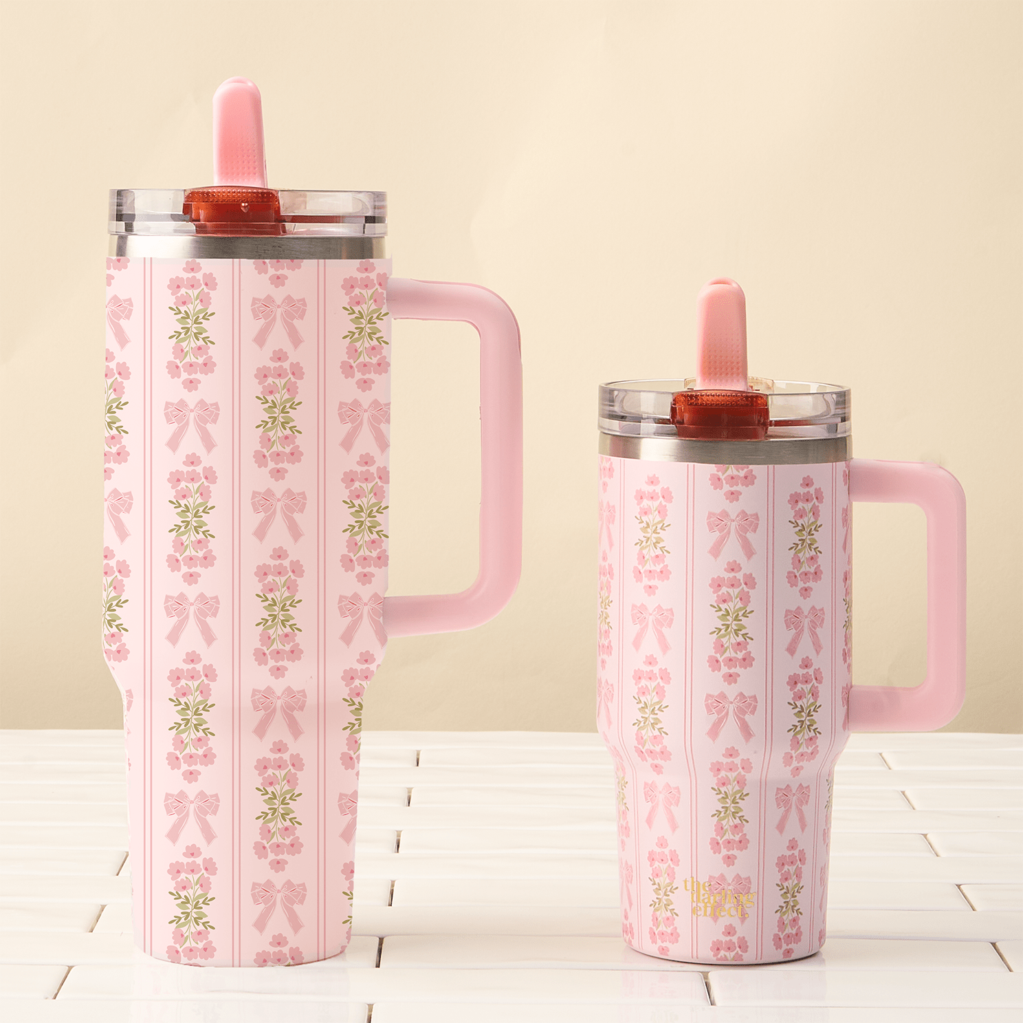 Oh So Fancy Pink - 40 oz Lifestyle Flip Straw Tumbler - Jennie Dots