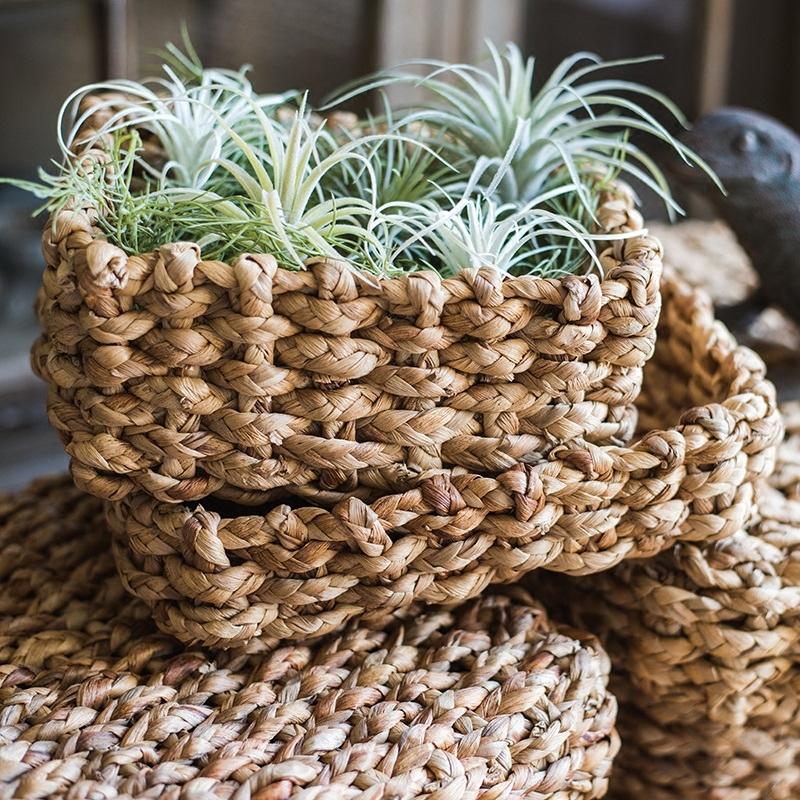 Organic Straw Organizer Storage with Lid