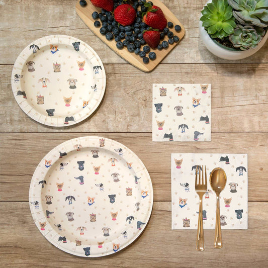 Paper Beverage Napkins - Doggone Cute - Jennie Dots