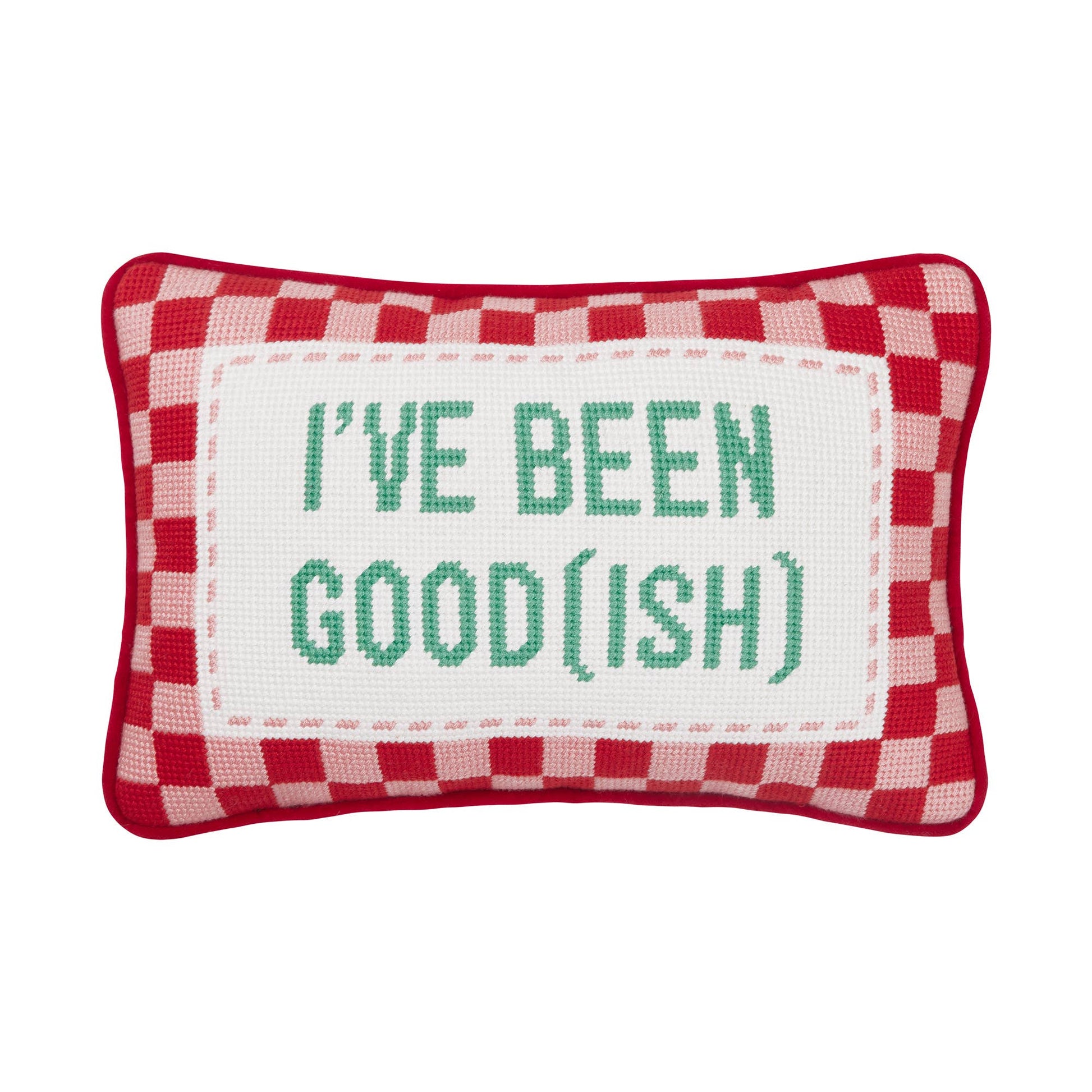 Peking Handicraft - Been Good(Ish) Embroidered Pillow - Jennie Dots