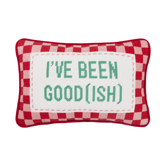 Peking Handicraft - Been Good(Ish) Embroidered Pillow - Jennie Dots