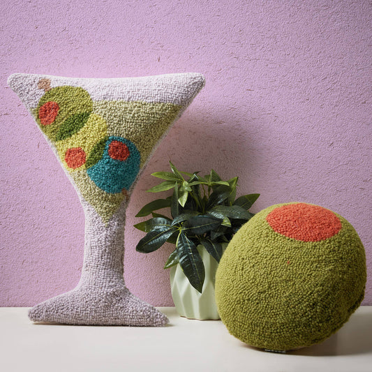 Peking Handicraft - Martini Glass Shaped Hook Pillow - Ampersand - Jennie Dots