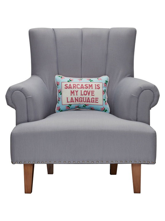 Peking Handicraft - Sarcasm is My Love Language Embroidered Pillow - Jennie Dots