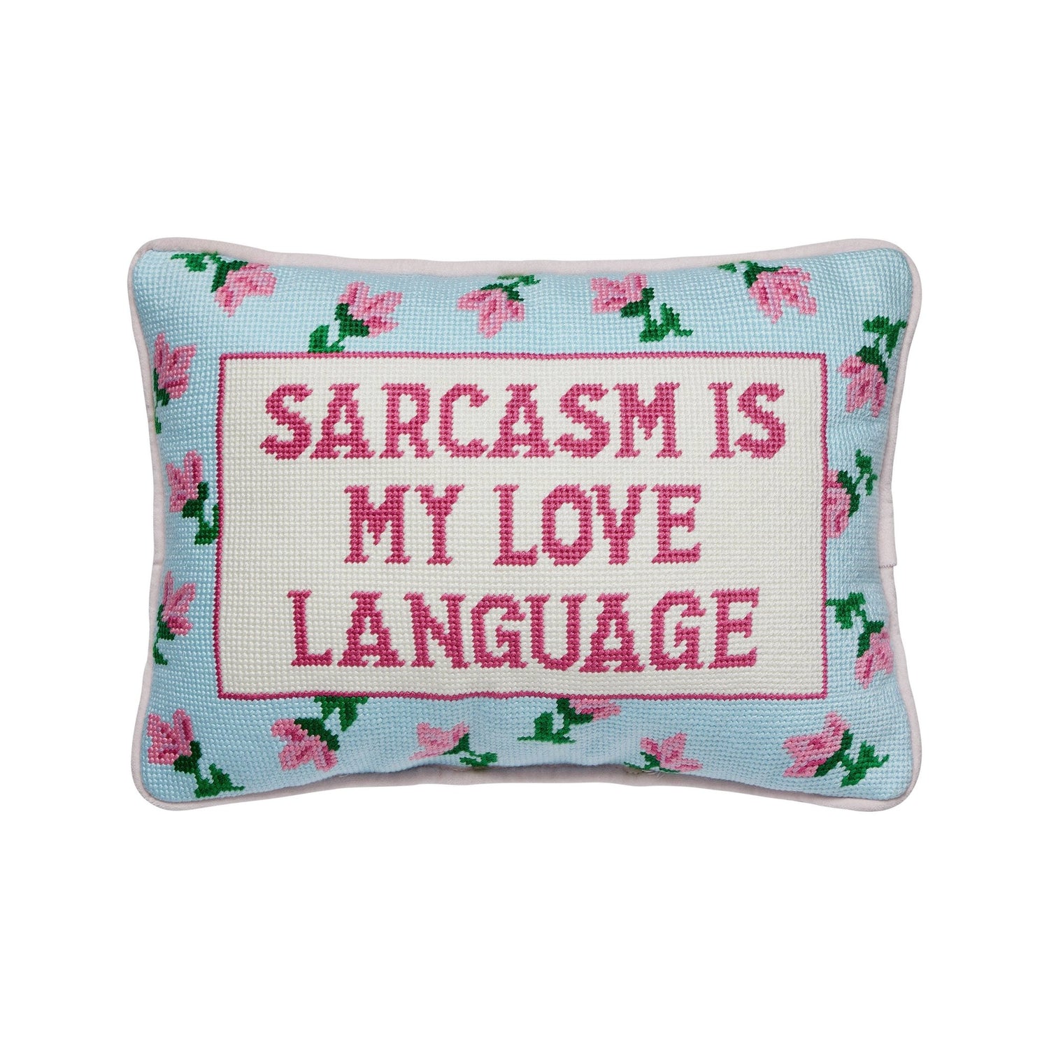 Peking Handicraft - Sarcasm is My Love Language Embroidered Pillow - Jennie Dots