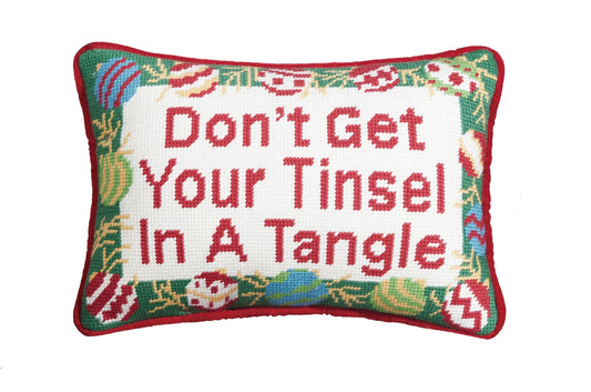 Peking Handicraft - Tinsel Tangle Embroidered Pillow - Jennie Dots