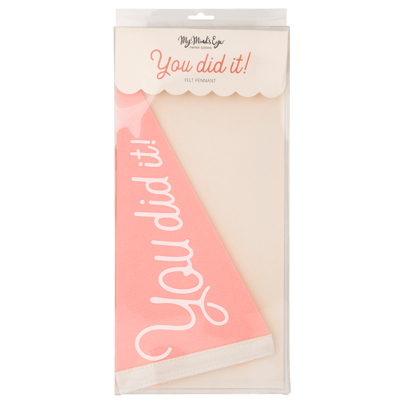 Pink You Did It Felt Pennant Banner - Jennie Dots