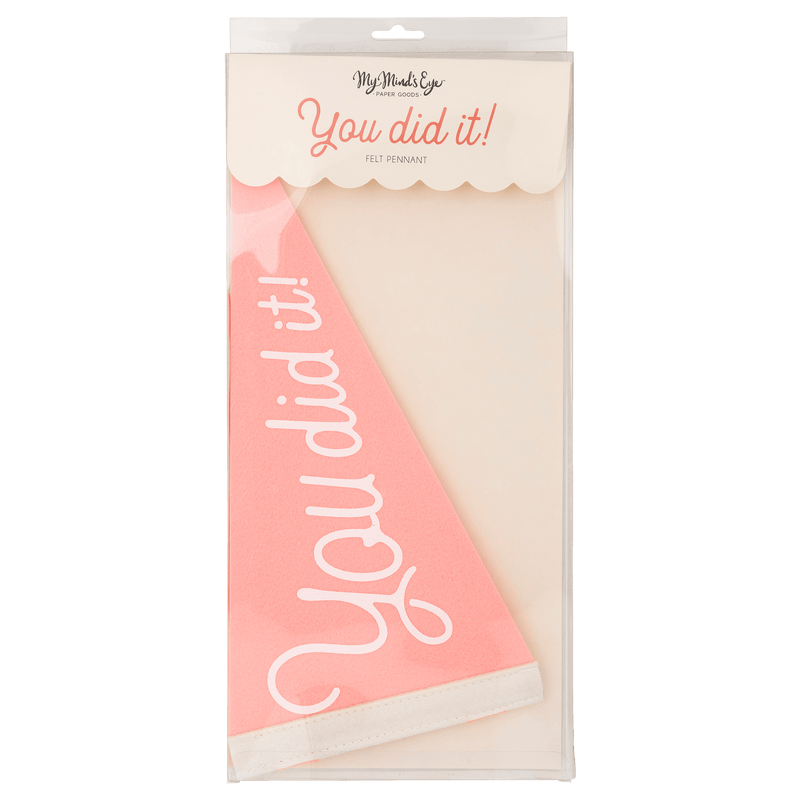 Pink You Did It Felt Pennant Banner - Jennie Dots