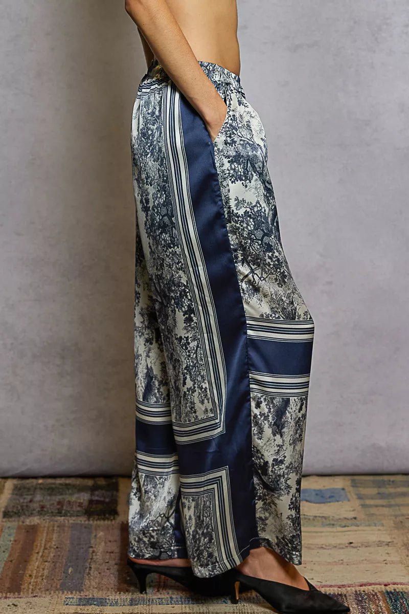 POL Floral Printed Woven Wide Leg Drawstring Pants - Jennie Dots