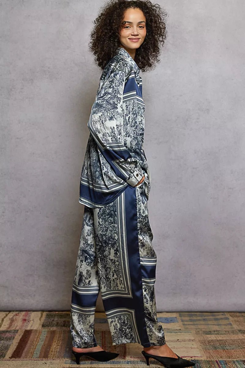 POL Floral Printed Woven Wide Leg Drawstring Pants - Jennie Dots