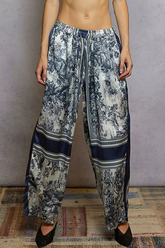POL Floral Printed Woven Wide Leg Drawstring Pants - Jennie Dots