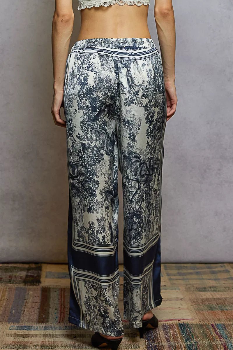POL Floral Printed Woven Wide Leg Drawstring Pants - Jennie Dots