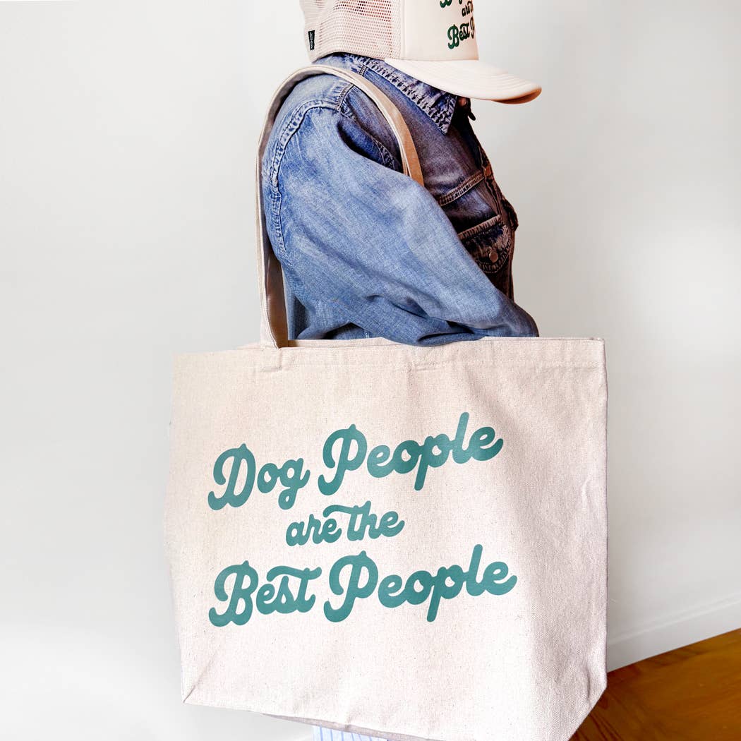 Poppy & Lou - Dog People Are the Best People Large Tote Bag - Jennie Dots