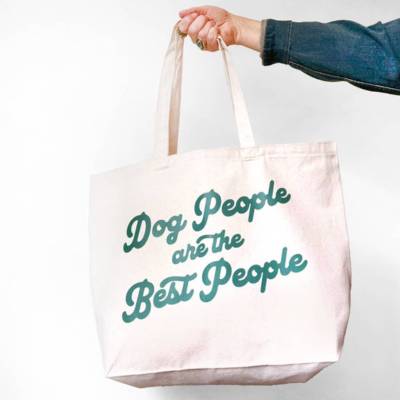 Poppy & Lou - Dog People Are the Best People Large Tote Bag - Jennie Dots