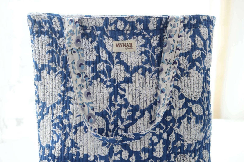 Porcelain Floral Print Reversible Tote Bag - Jennie Dots
