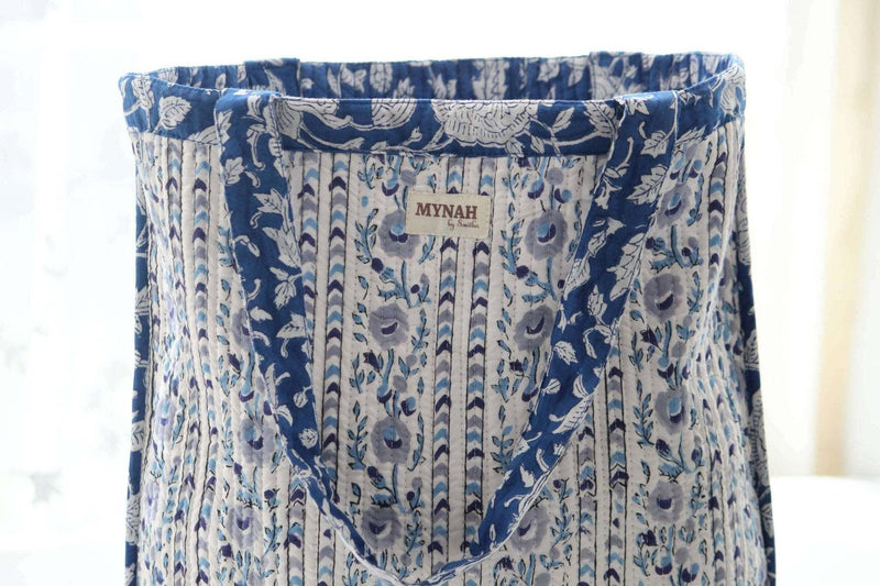 Porcelain Floral Print Reversible Tote Bag - Jennie Dots