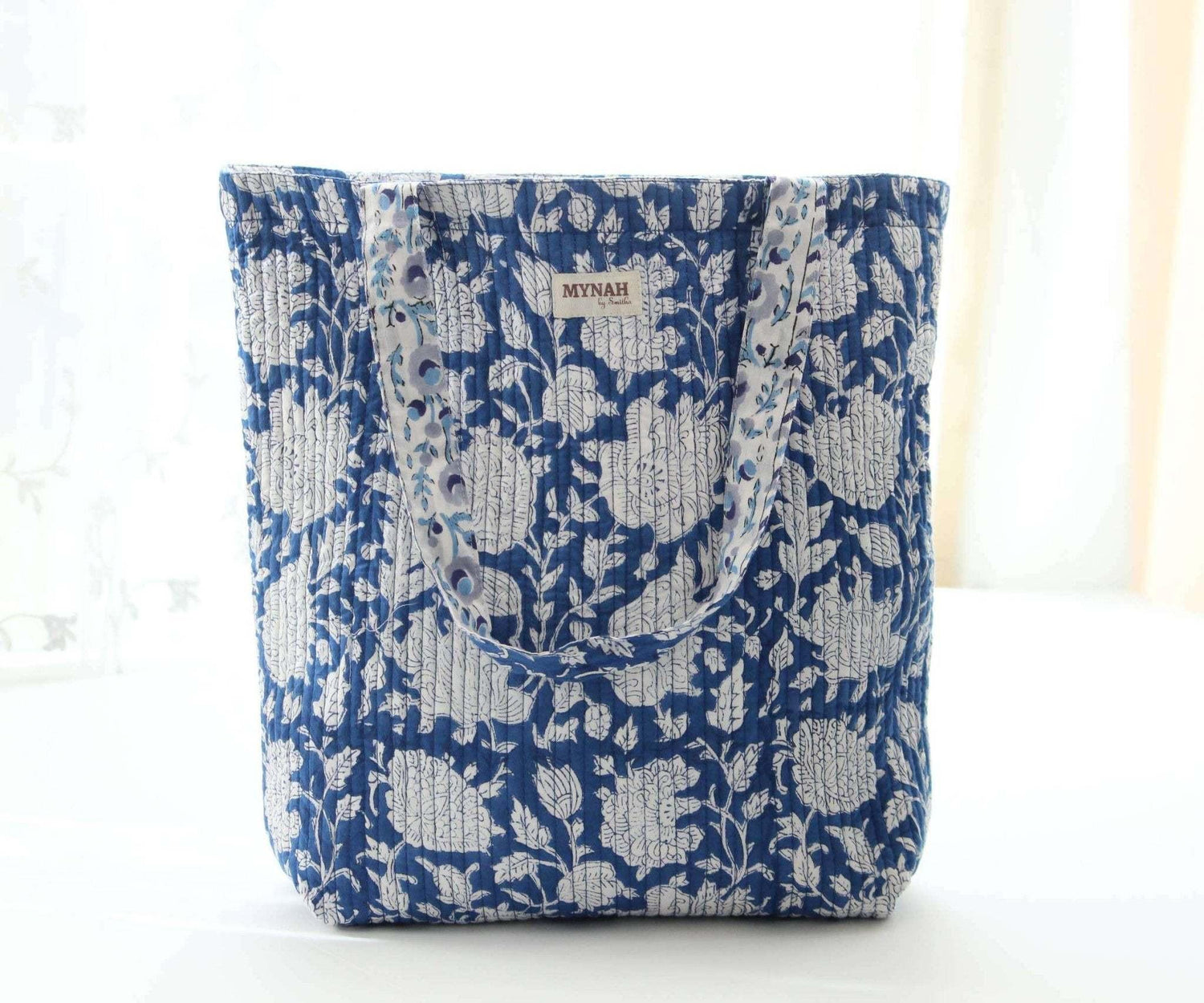 Porcelain Floral Print Reversible Tote Bag - Jennie Dots
