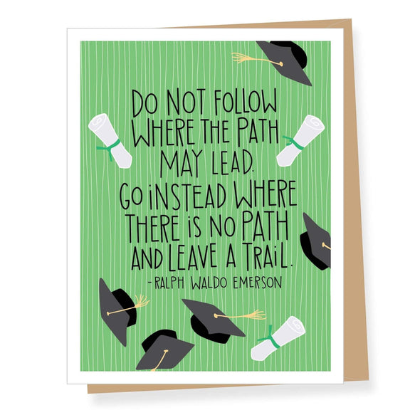 Ralph Waldo Emerson Quote Graduation Card - Jennie Dots